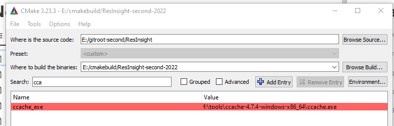 ccache setting